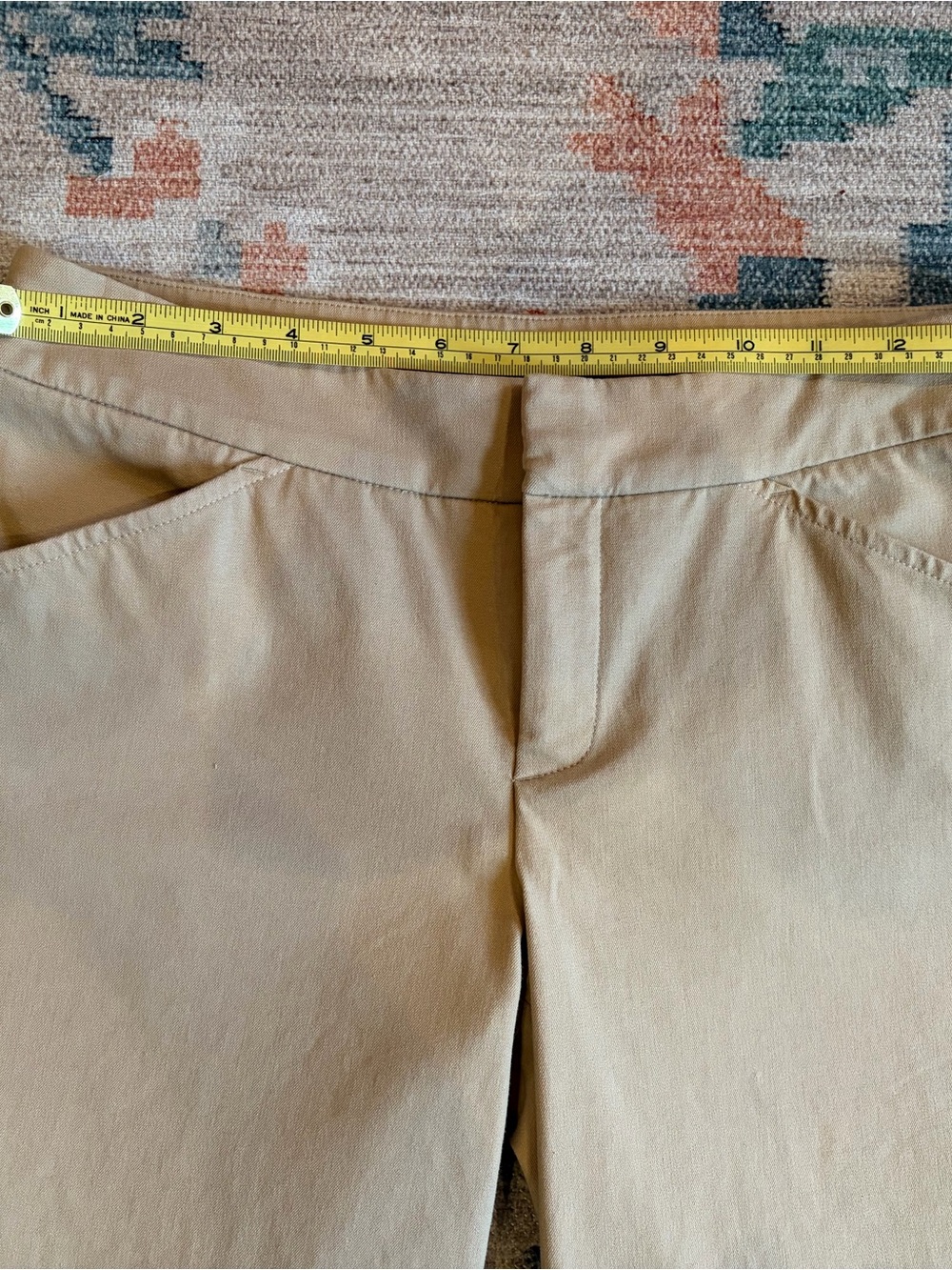 Preppy Coastal Old Money Khaki Tab Front Bermuda Shorts - Picture 5 of 15